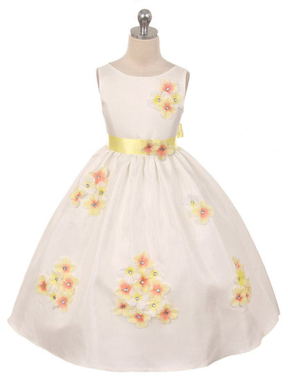AERBA DRESS Wedding Flower Girl Dresses Round Neck Sleeveless Flower Petal Girls Princess Dress