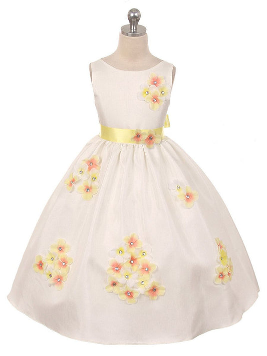 AERBA DRESS Wedding Flower Girl Dresses Round Neck Sleeveless Flower Petal Girls Princess Dress