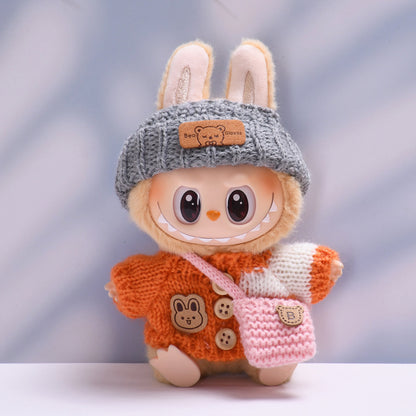 Handmade Labubu Outfit Sweater Hat Bag Three Piece Set (not including dolls)