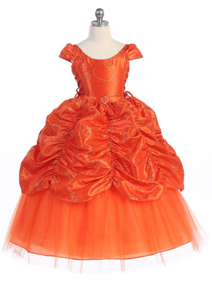 AERBA DRESS Wedding Flower Girl Dresses Cap sleeve Taffeta Embroidered Cinderella Dress Princess Dress