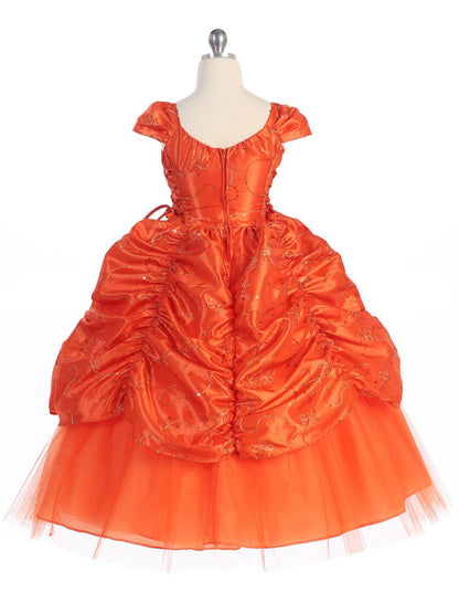 AERBA DRESS Wedding Flower Girl Dresses Cap sleeve Taffeta Embroidered Cinderella Dress Princess Dress