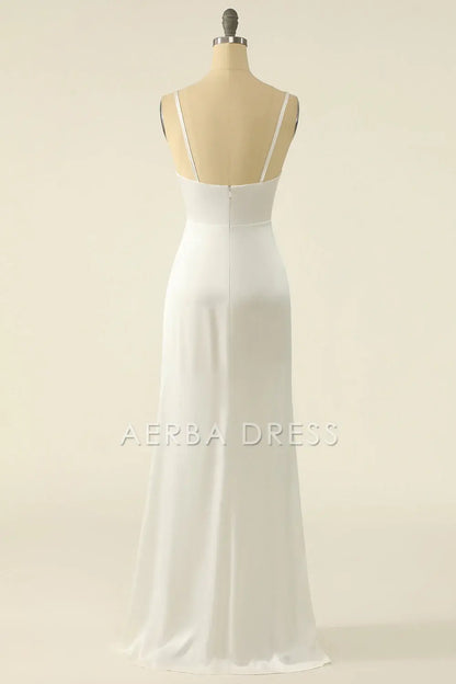 AERBA DRESS Formal Wear Dresses Elegant Sheath Spaghetti Strap Backless Simple Prom Dress