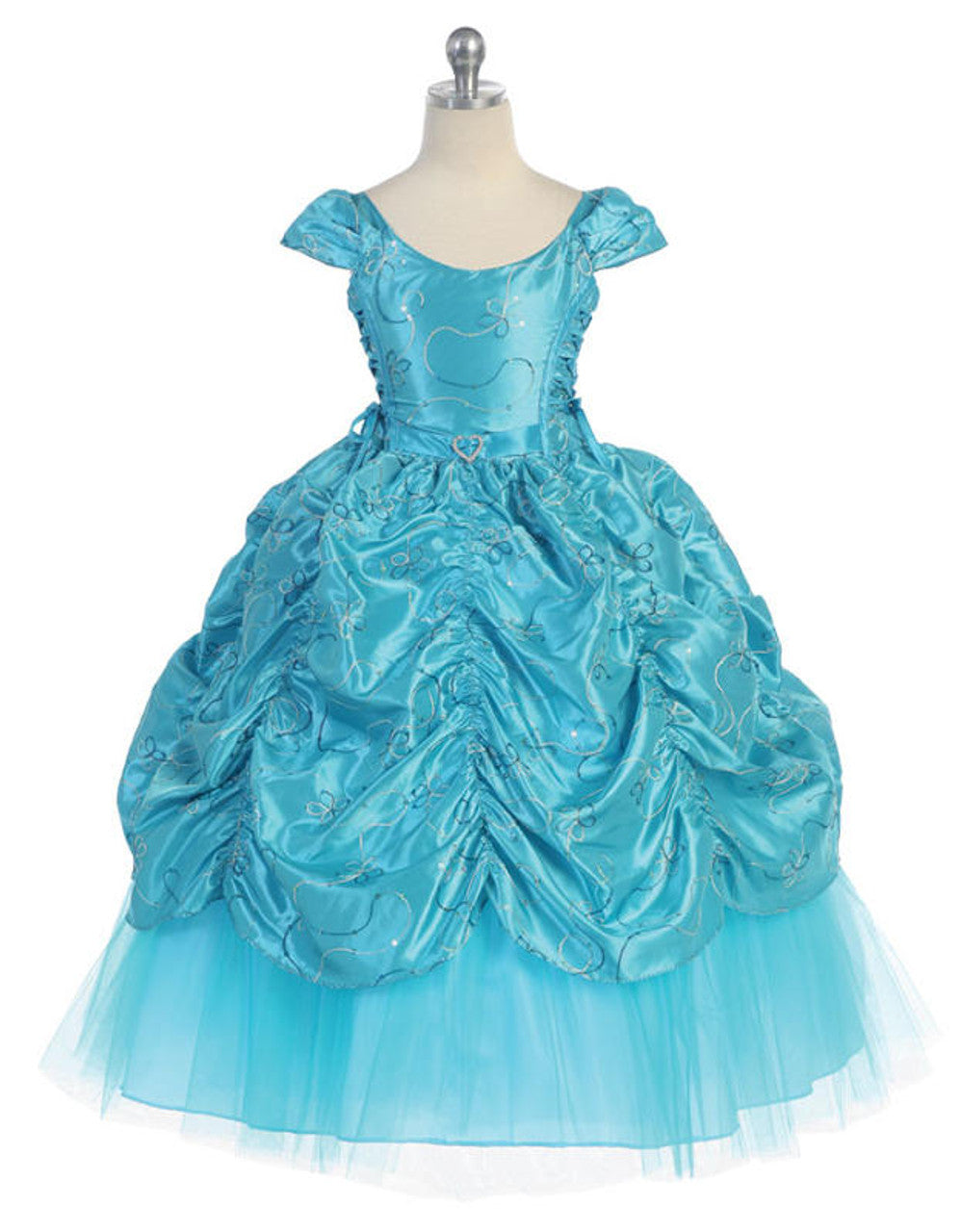 AERBA DRESS Wedding Flower Girl Dresses Cap sleeve Taffeta Embroidered Cinderella Dress Princess Dress