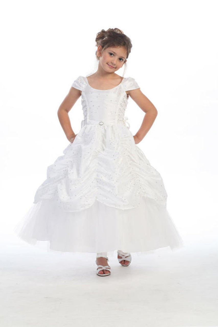 AERBA DRESS Wedding Flower Girl Dresses Cap sleeve Taffeta Embroidered Cinderella Dress Princess Dress
