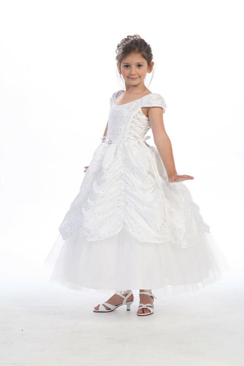 AERBA DRESS Wedding Flower Girl Dresses Cap sleeve Taffeta Embroidered Cinderella Dress Princess Dress