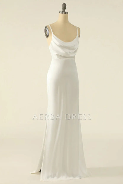 AERBA DRESS Formal Wear Dresses Elegant Sheath Spaghetti Strap Backless Simple Prom Dress