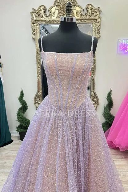 AERBA DRESS Prom Dress A-Line Spaghetti Strap Sequins Youthful High Quality Formal Wear Dresses