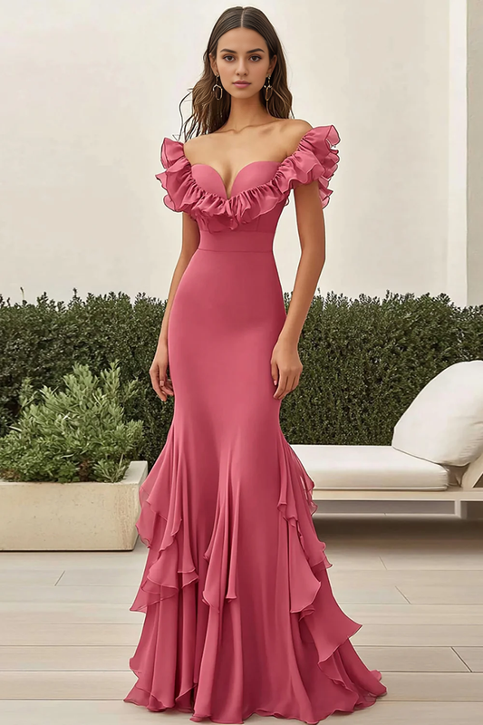 AERBA DRESS Formal Wear Dresses Exquisite Mermaid Sweetheart Long With Ruffles Unique Prom Dress