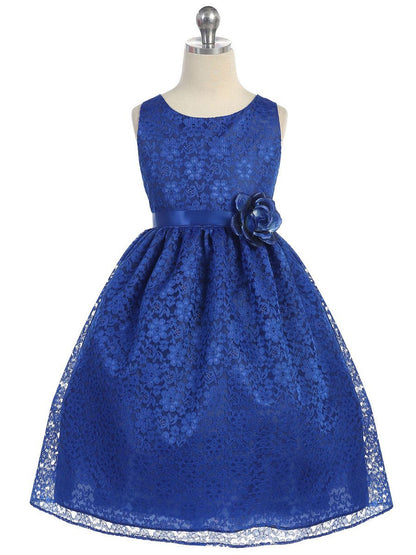 AERBA DRESS Wedding Flower Girl Dresses Round Neck Sleeveless Floral Lace Dress Princess Dress