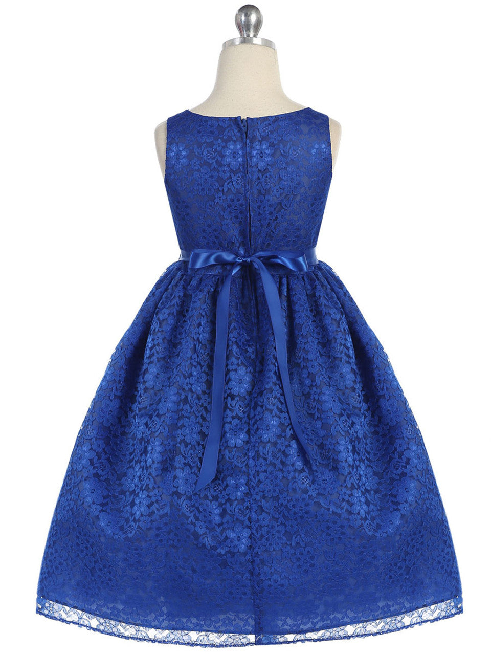 AERBA DRESS Wedding Flower Girl Dresses Round Neck Sleeveless Floral Lace Dress Princess Dress