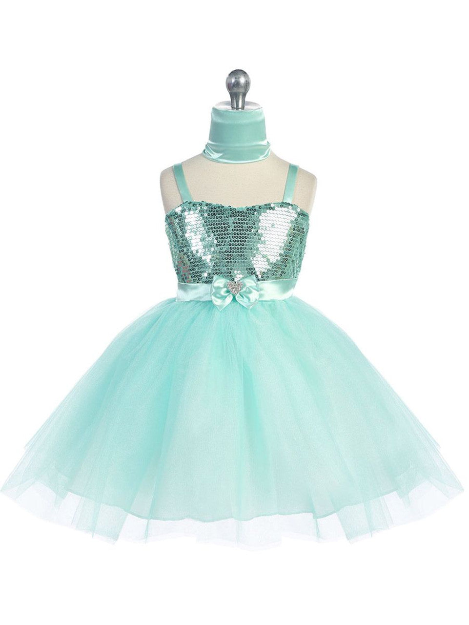 AERBA DRESS Wedding Flower Girl Dresses Spaghetti Strap Sweet Heart Neckline Sequin Bodice Crystal Tulle Skirt Princess Dress