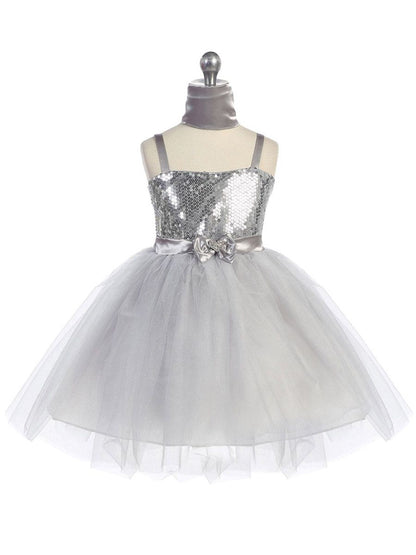 AERBA DRESS Wedding Flower Girl Dresses Spaghetti Strap Sweet Heart Neckline Sequin Bodice Crystal Tulle Skirt Princess Dress