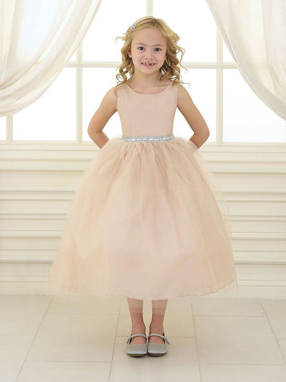AERBA DRESS Wedding Flower Girl Dresses Sleeveless Rhinestone Waistband Tulle Dress Princess Dress