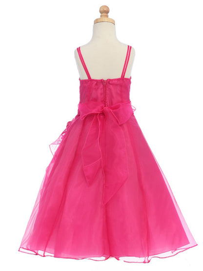 AERBA DRESS Wedding Flower Girl Dresses Organza A-Line Spaghetti Shoulder Straps Dress Shawl Princess Dress