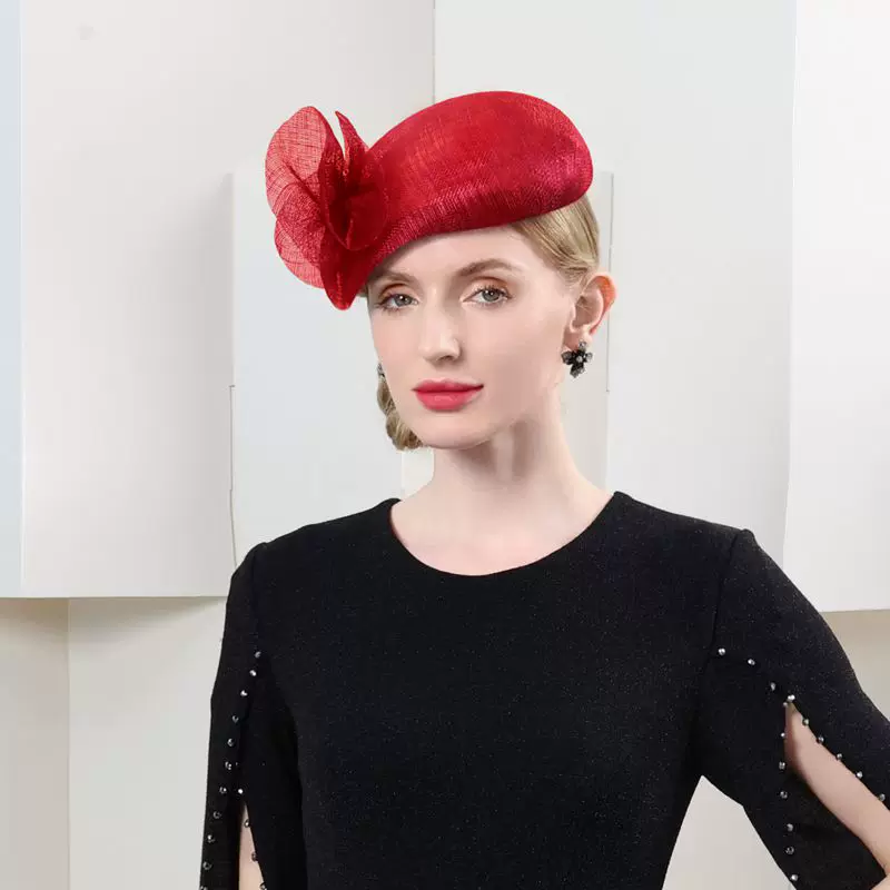 AerbaDress Hats Sinamay Bowler / Cloche Hat Saucer Hat Pillbox Hat Evening Party Cocktail Wedding British With Pure Color Lace Side Headpiece Headwear