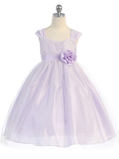 AERBA DRESS Wedding Flower Girl Dresses Sleeveless Bodice Wide Straps Empire Waist Tulle Dress Sleeve Sash Princess Dress