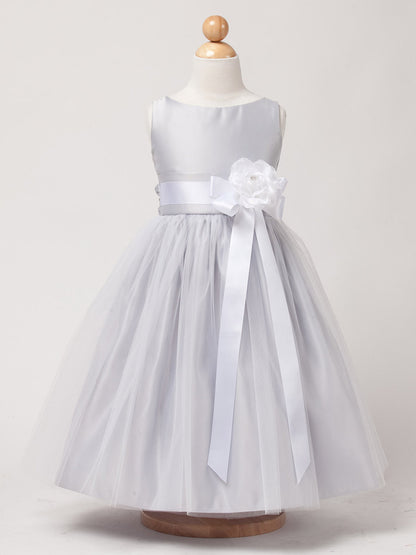 AERBA DRESS Wedding Flower Girl Dresses A Line Sleeveless Bodice Removable Flower Tulle Princess Dress