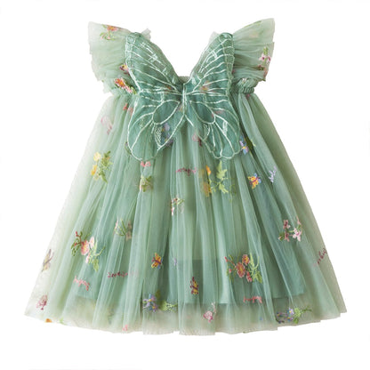 AERBA DRESS Wedding Flower Girl Dresses Baby Girl Tulle Dress Casual Flower Embroidery Toddler Dresses