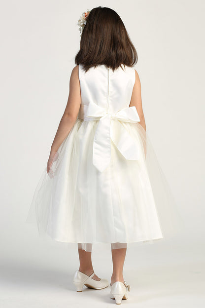 AERBA DRESS Wedding Flower Girl Dresses A Line Sleeveless Bodice Removable Flower Tulle Princess Dress