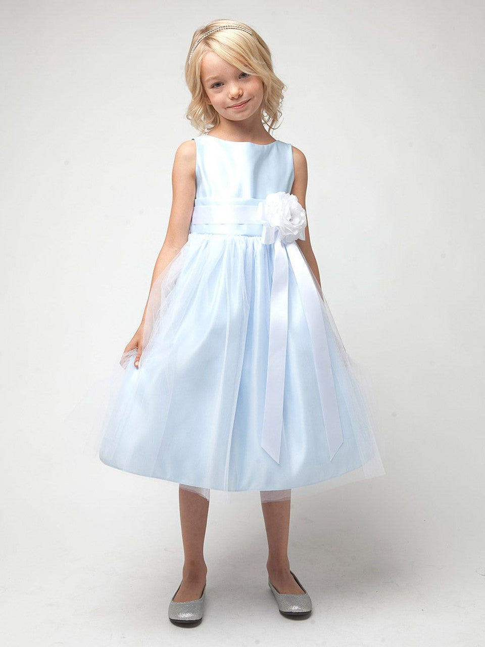 AERBA DRESS Wedding Flower Girl Dresses A Line Sleeveless Bodice Removable Flower Tulle Princess Dress