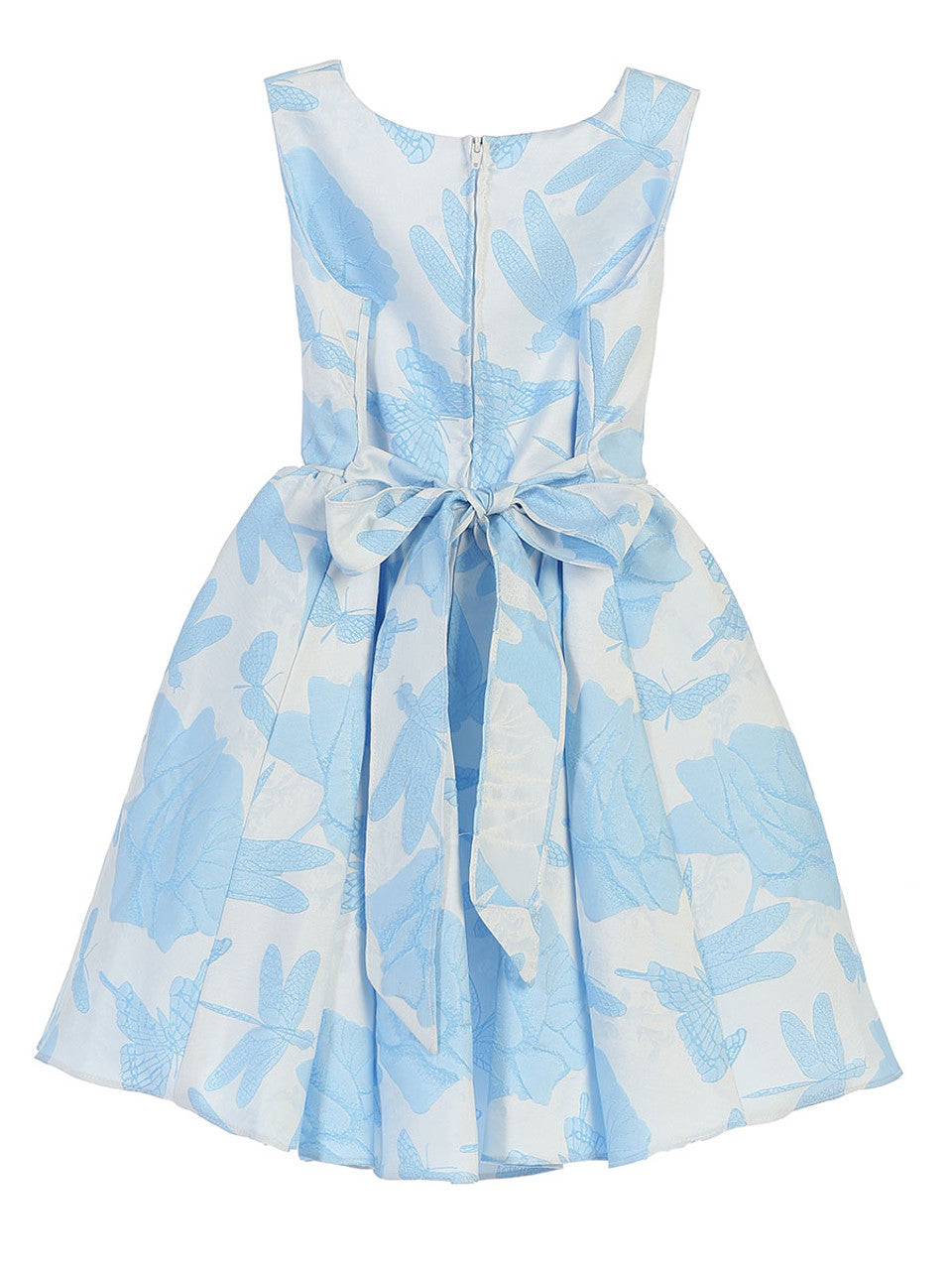 AERBA DRESS Wedding Flower Girl Dresses A Line Sleeveless Tone Jacquard Print Dress Bow Princess Dress