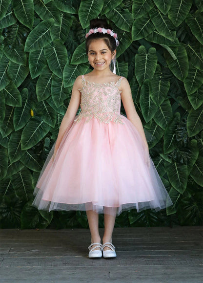 AERBA DRESS Wedding Flower Girl Dresses A Line Lace Appliques with Rhinestones Bodice Tulle Princess Dress