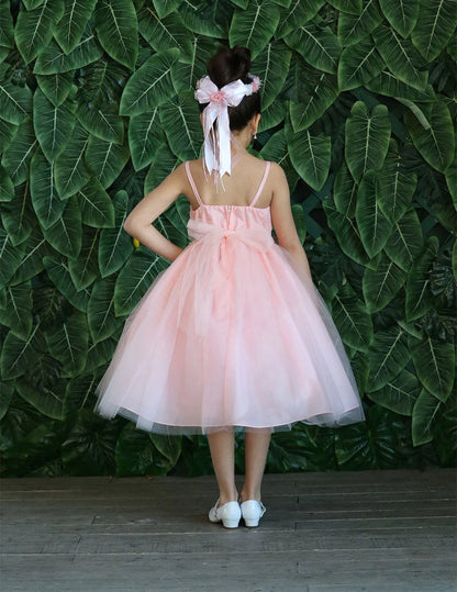 AERBA DRESS Wedding Flower Girl Dresses A Line Lace Appliques with Rhinestones Bodice Tulle Princess Dress