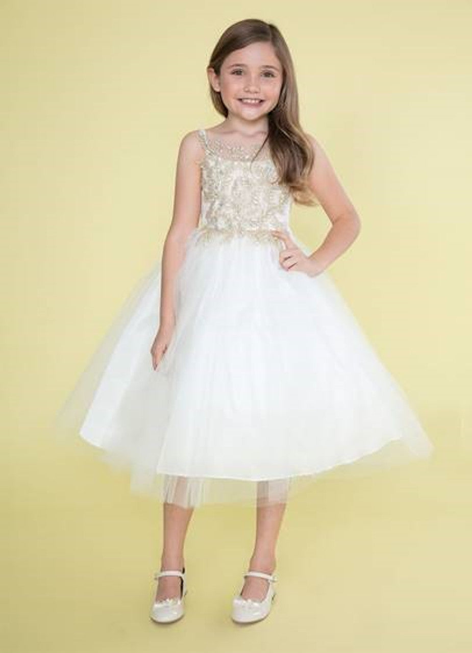 AERBA DRESS Wedding Flower Girl Dresses A Line Lace Appliques with Rhinestones Bodice Tulle Princess Dress