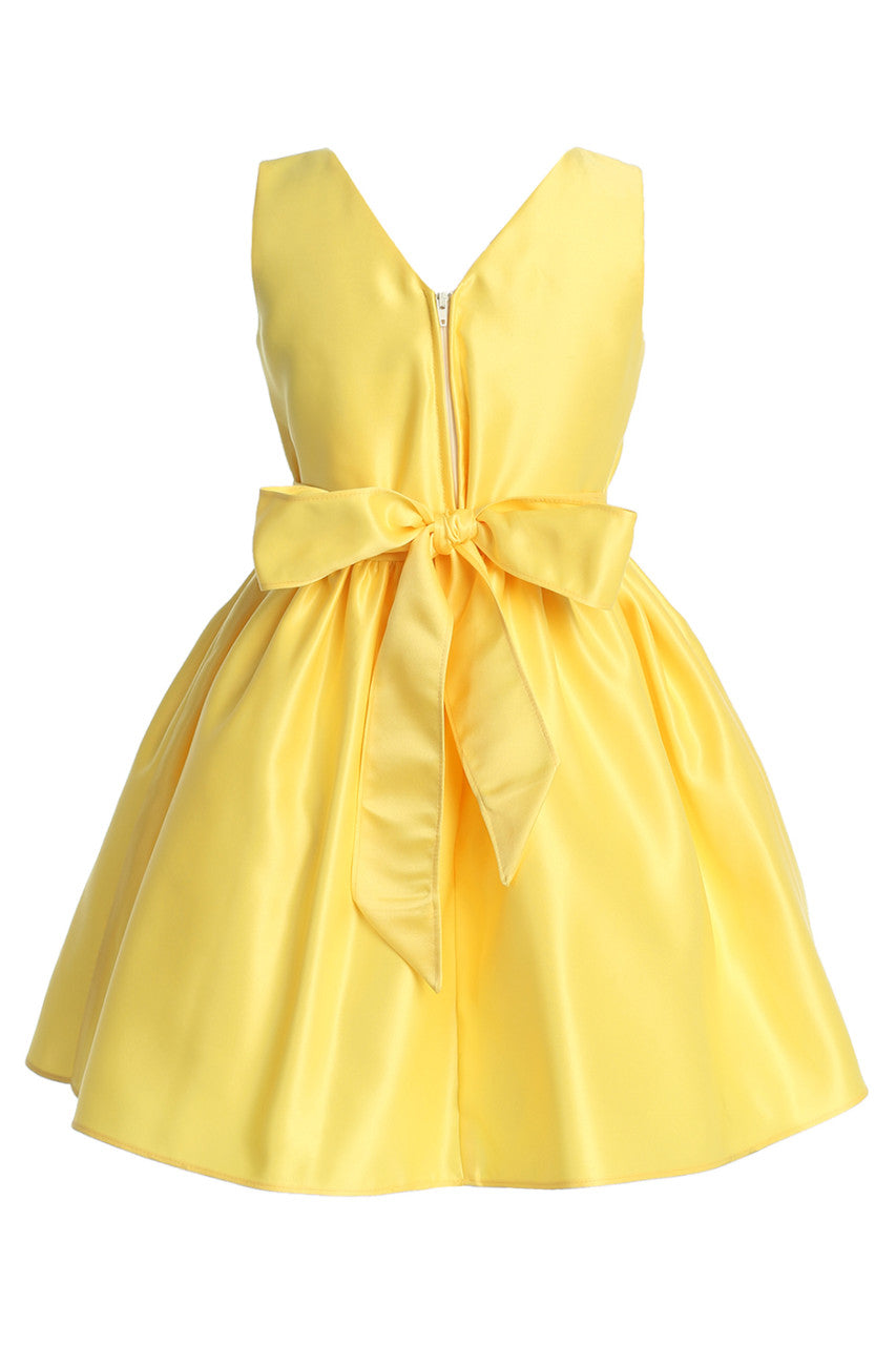 AERBA DRESS Wedding Flower Girl Dresses A Line Sleeveless Satin Dress Iridescent Waist Princess Dress