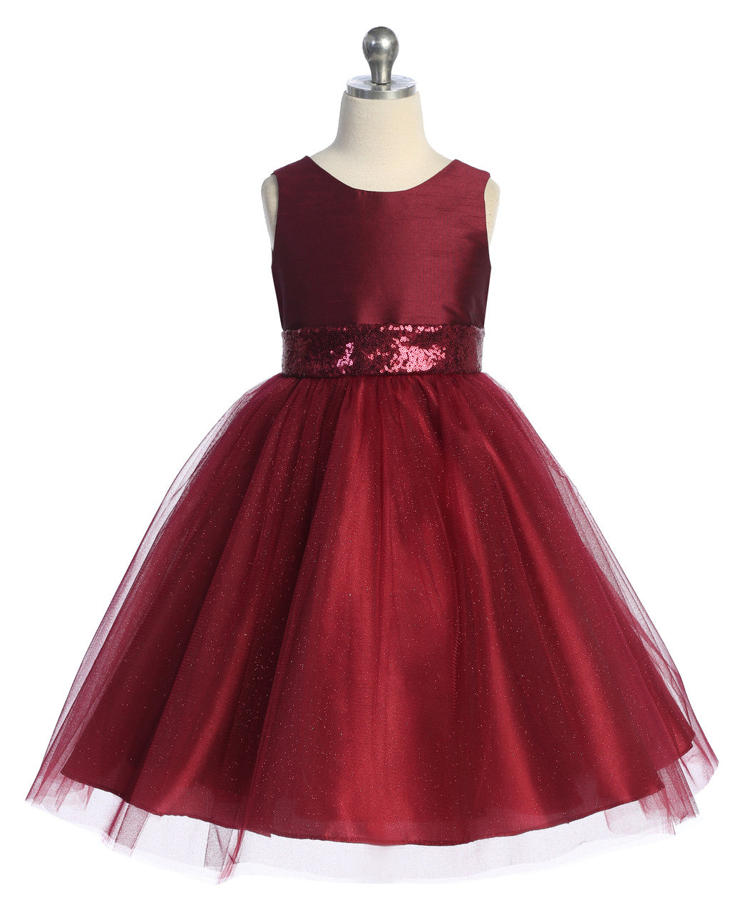 AERBA DRESS Wedding Flower Girl Dresses A Line Sleeveless Tulle Dress Gold Sequins V-Back Bow Princess Dress