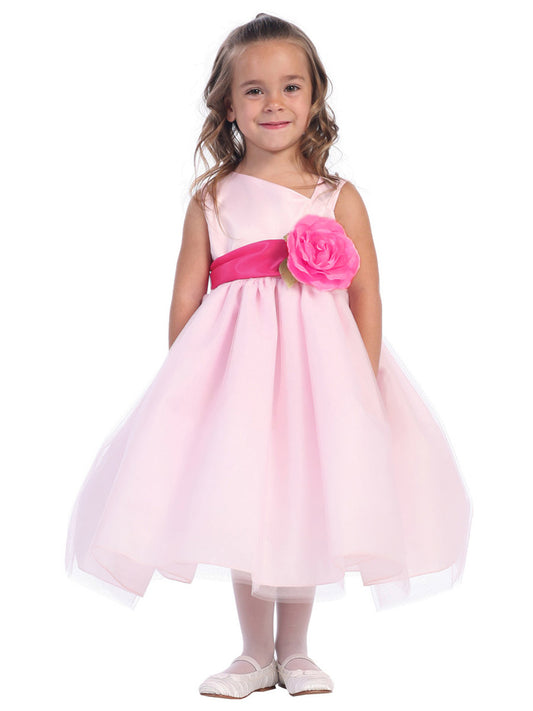 AERBA DRESS Wedding Flower Girl Dresses A Line Sleeveless Detachable Sash Flower Princess Dress