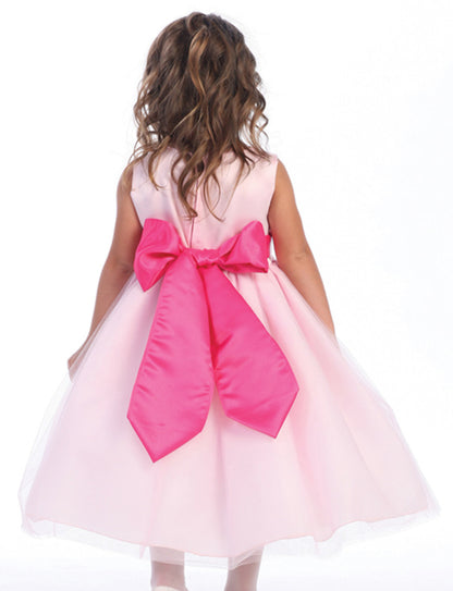 AERBA DRESS Wedding Flower Girl Dresses A Line Sleeveless Detachable Sash Flower Princess Dress