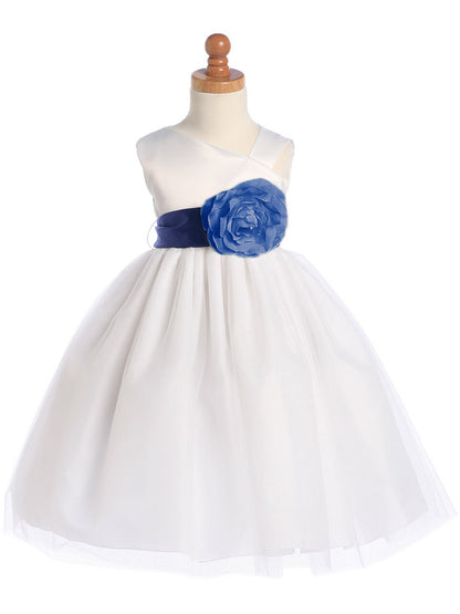 AERBA DRESS Wedding Flower Girl Dresses A Line Sleeveless Detachable Sash Flower Princess Dress