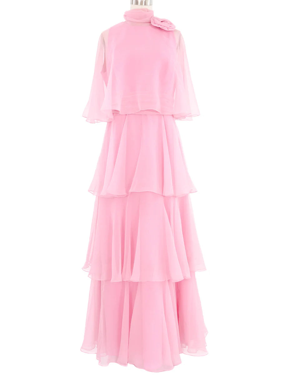 AERBA DRESS Prom Dress A Line Ruched Tiered Chiffon Fantastic Fashion Elegant Formal Wear Dresses