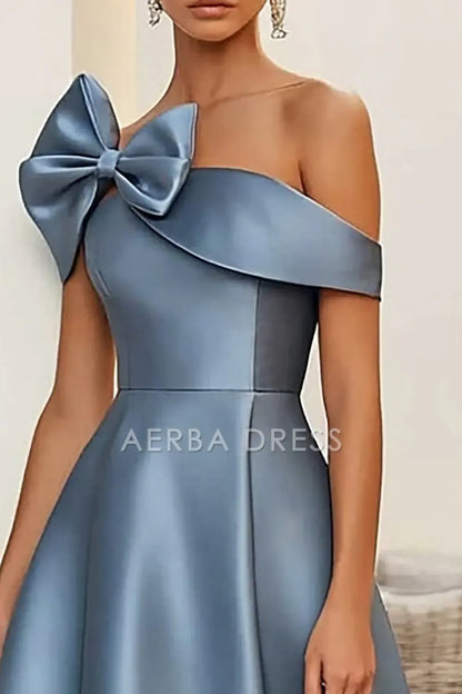 AERBA DRESS Formal Wear Dresses  A Line Stain Knee-Length With Bow Exquisite Prom Dress
