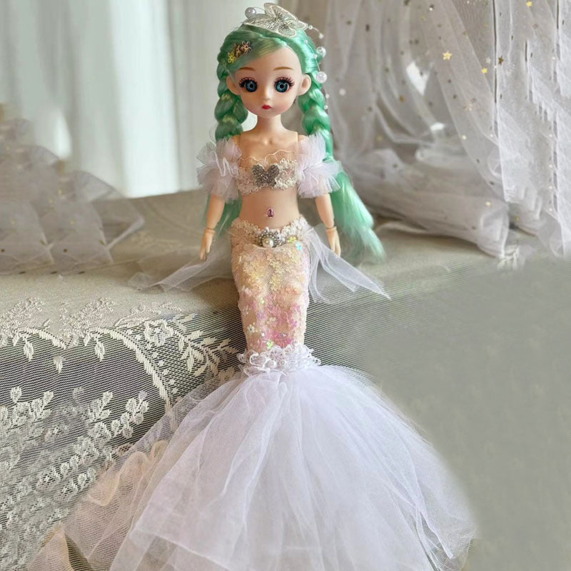 Dress up music Ariel mermaid princess doll 12 inch girl and children's play toy gift box set