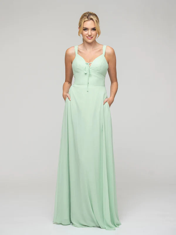 Sweetheart Straps Chiffon Bridesmaid Dresses With Pockets