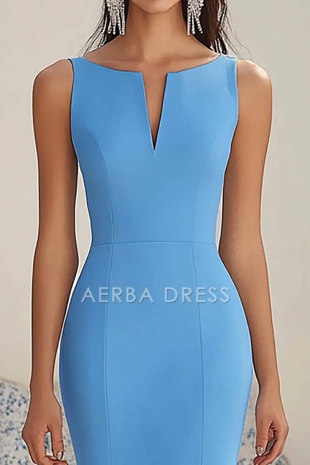 AERBA DRESS Formal Wear Dresses Mermaid Chiffon Sleeveless High-Low Ruched Elegant Simple Prom Dress