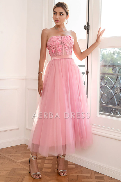 AERBA DRESS Formal Wear Dresses Gorgeous A Line Strapless With Appliques Backless Fashion Prom Dress