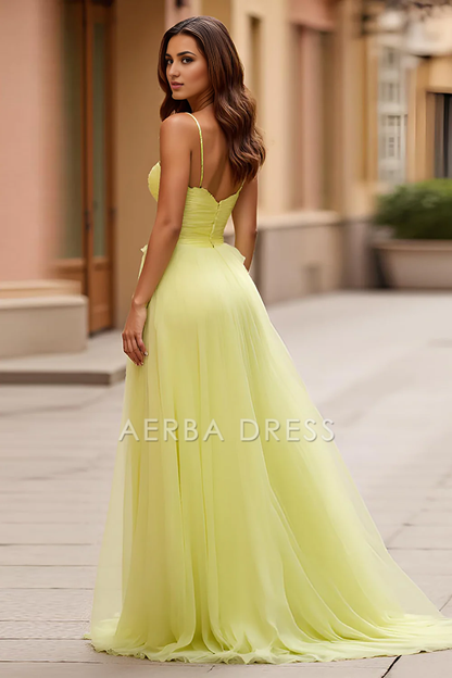 AERBA DRESS Formal Wear Dresses Charming A Line Sweetheart Spaghetti Straps Pleated Backless Long Prom Dress