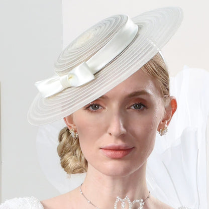 AerbaDress Headbands Hats Tulle Straw Hat Top Hat Tea Party Horse Race Romantic British With Bowknot Headpiece Headwear