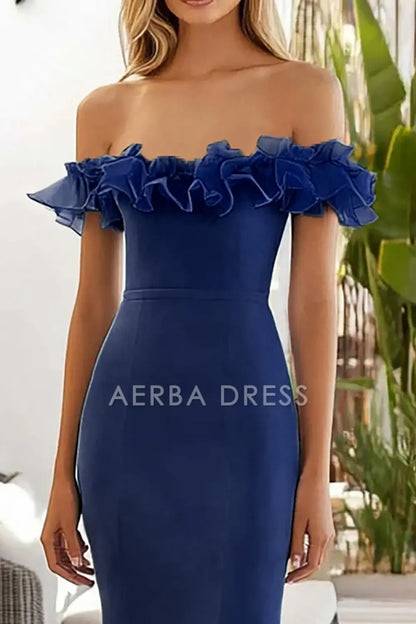 AERBA DRESS Formal Wear Dresses Fashion Mermaid Off The Shoulder Ruffles Exquisite Long Prom Dress