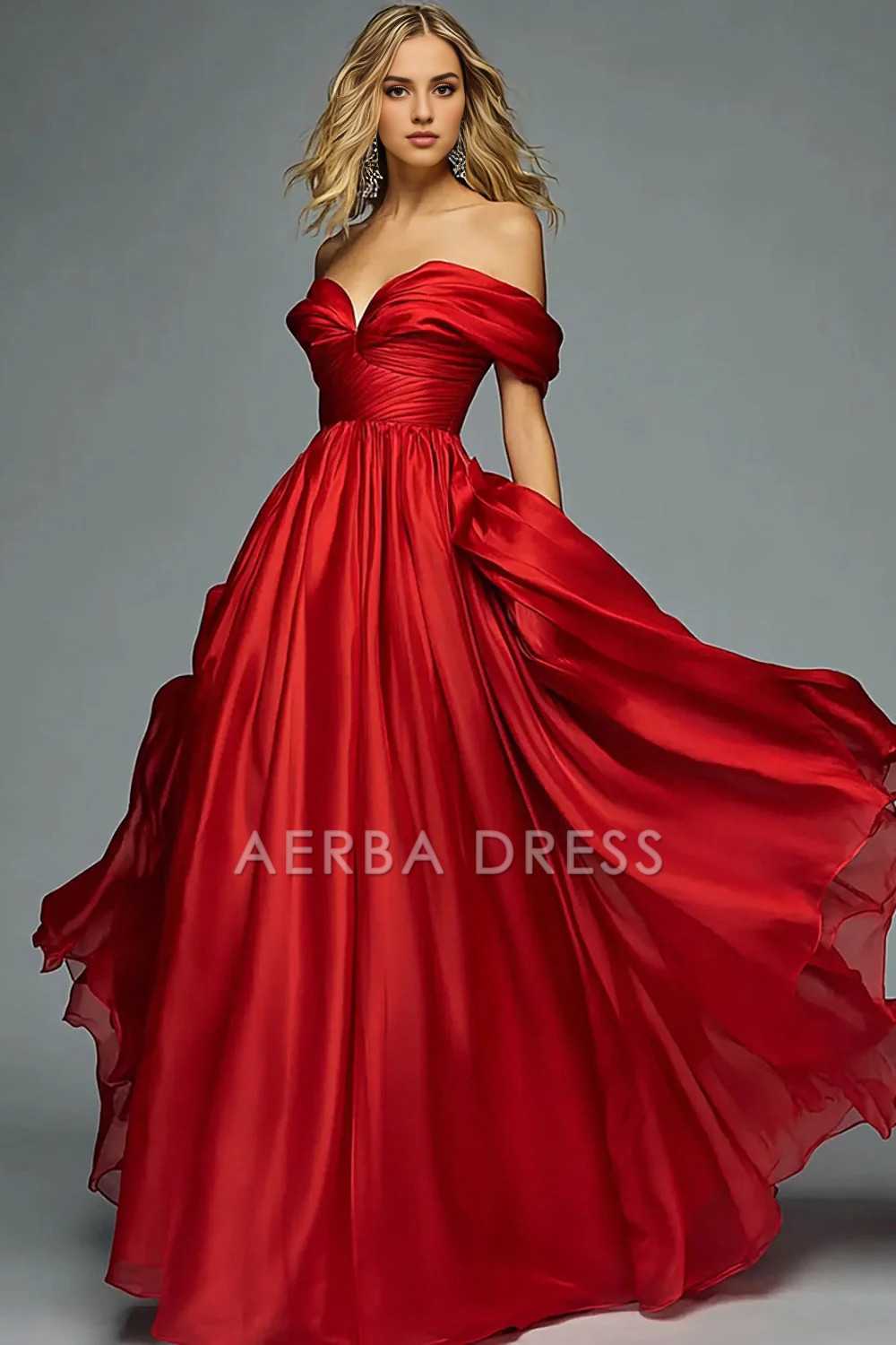 AERBA DRESS Formal Wear Dresses Satin A Line Sweetheart Off The Shoulder Ruched Exquisite Long Prom Dress