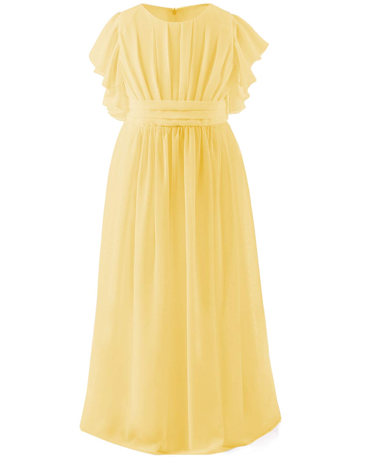 AERBA DRESS Wedding Flower Girl Dresses Pleated Chiffon Flutter Sleeves Junior Bridesmaid Dress