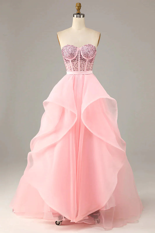 AerbaDress Strapless Ball Gown Evening Dress