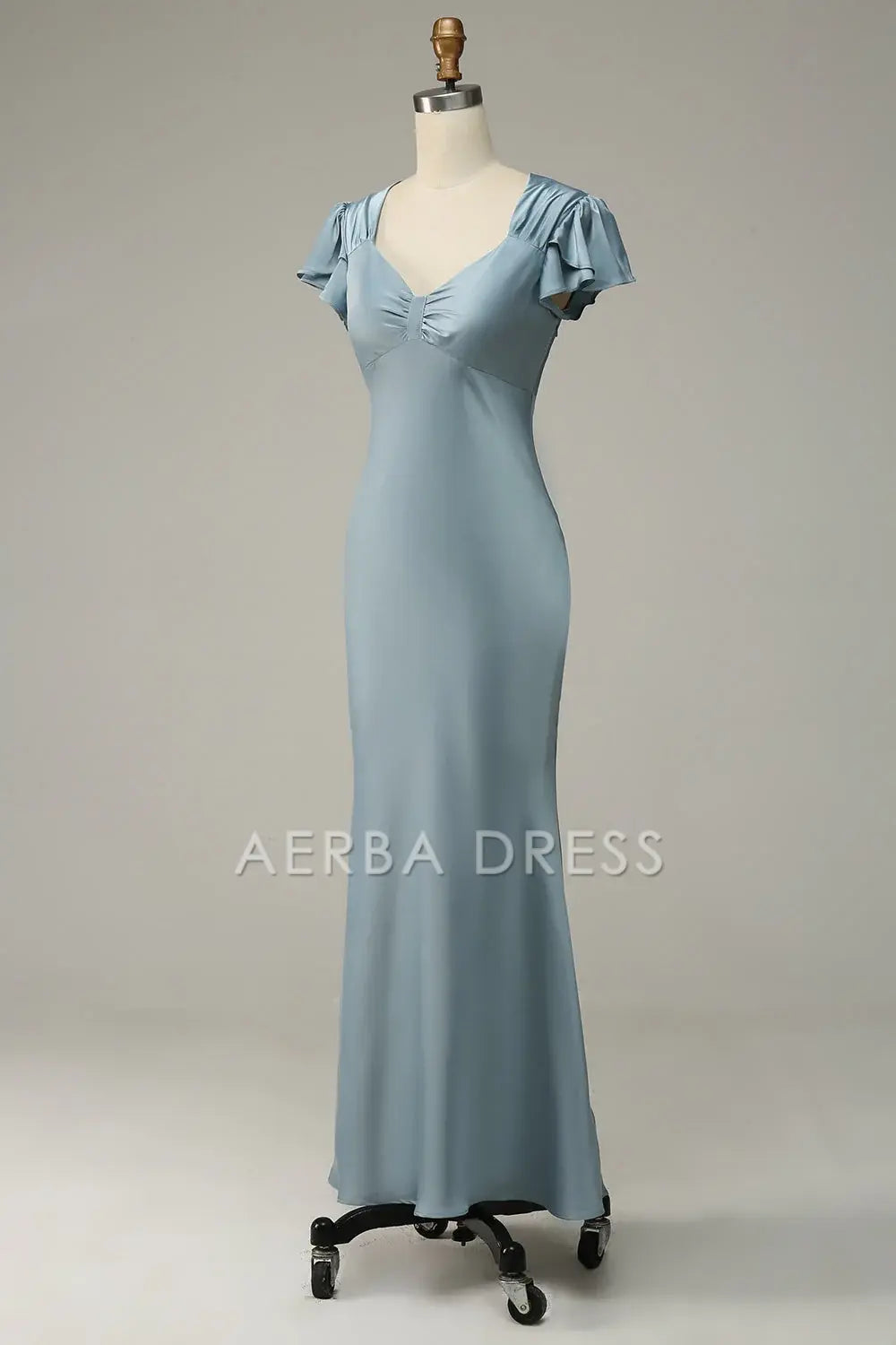 AERBA DRESS Formal Wear Dresses Elegant Mermaid Flowing Short Sleeve Simple With Ruffles Prom Dress