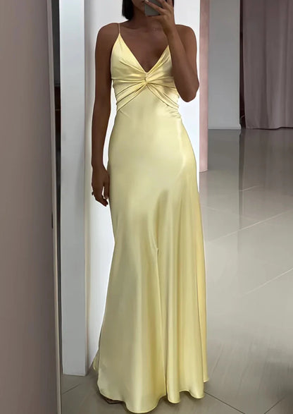 AERBA DRESS Prom Dress V Neck Spaghetti Strap Sheath Long Exquisite Charming Formal Wear Dresses