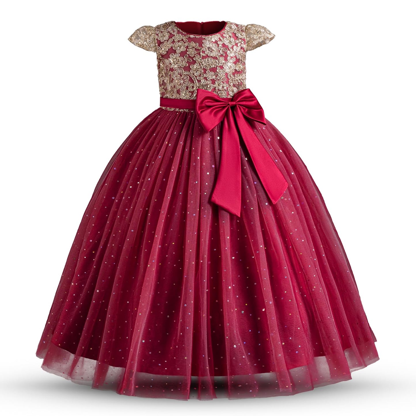 AERBA DRESS Wedding Flower Girl Dresses Pageant Princess Flower Dress Kids Prom Puffy Ball Gowns