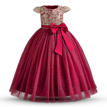 AERBA DRESS Wedding Flower Girl Dresses Pageant Princess Flower Dress Kids Prom Puffy Ball Gowns