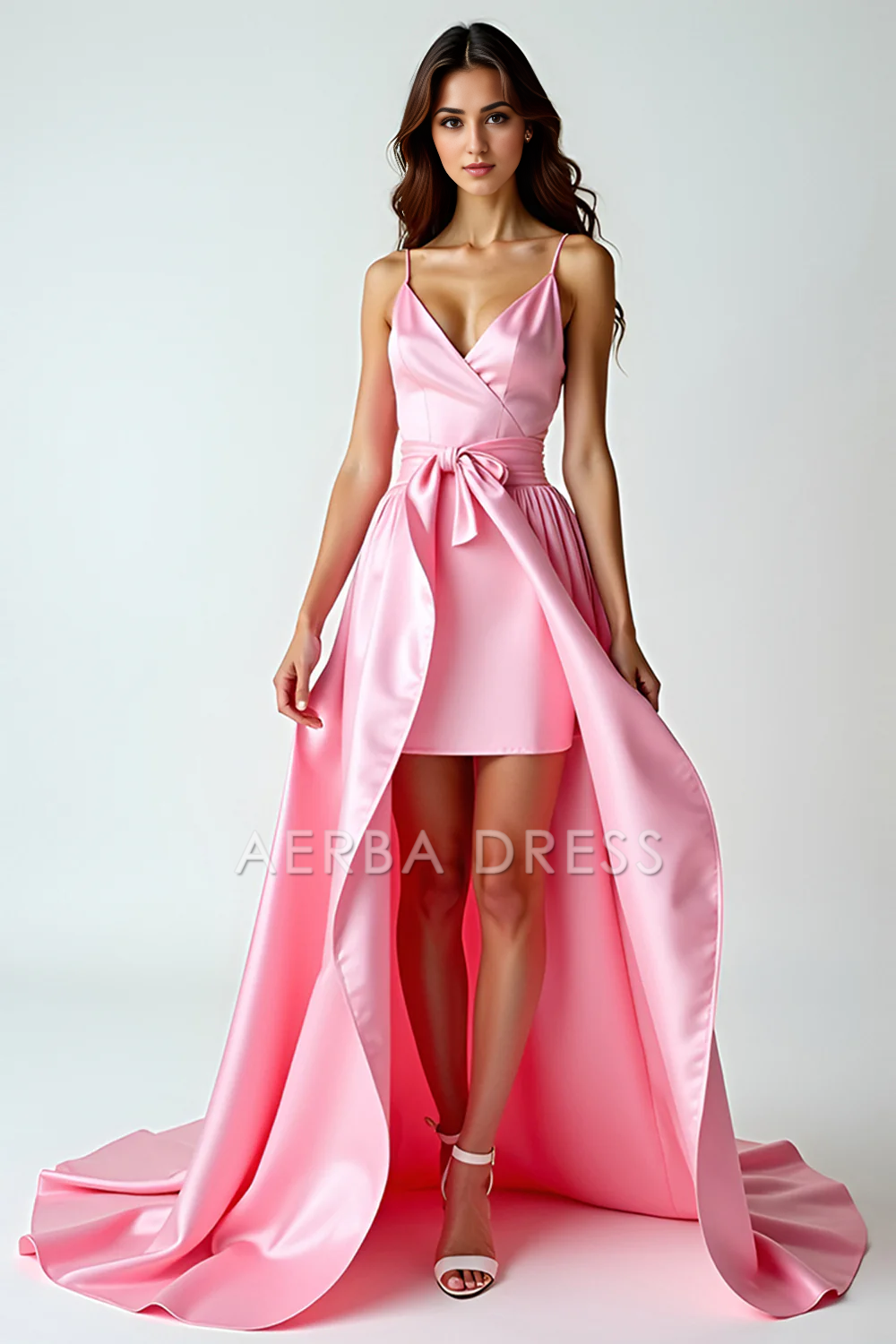 AERBA DRESS Formal Wear Dresses Elegant V-Neck Spaghetti Strap Backless Asymmetrical High-Low Fashion Prom Dress